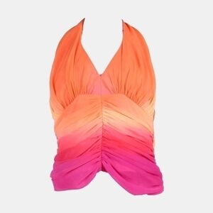 *Free With Purchase* Ombré halter top V-neck multicoloured cropped
